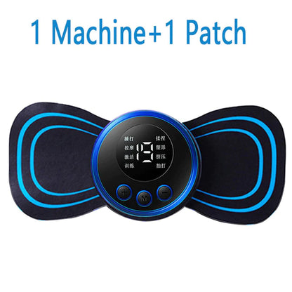 LCD Display EMS Neck Stretcher Electric Massager 8 Mode Cervical Massage Patch Pulse Muscle Stimulator Portable Relief Pain