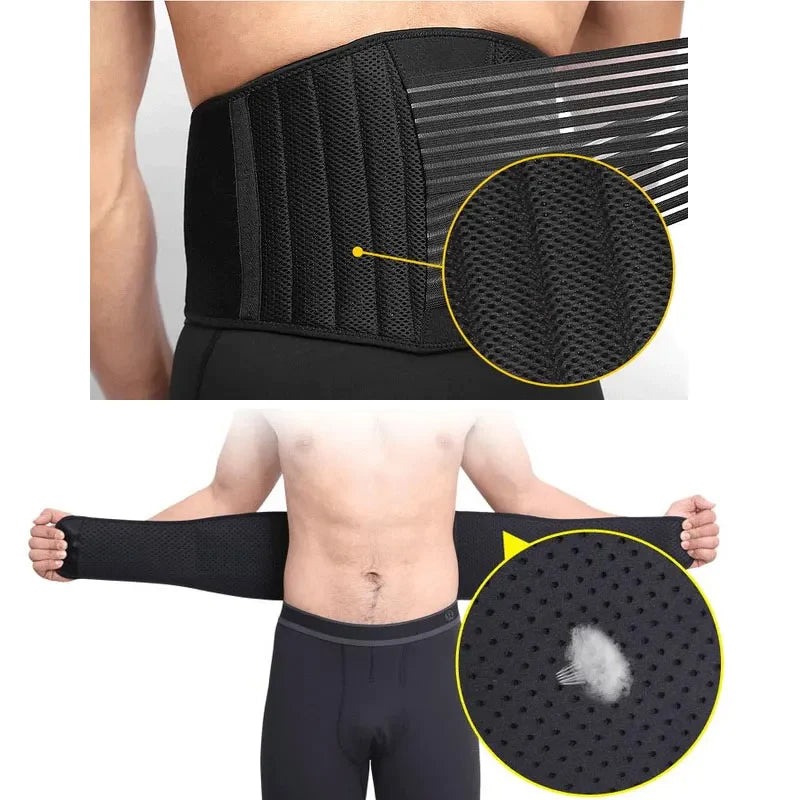 Lower Back Support Brace Lumbar Waist Belt Double Pull Breathable Belt Men Women