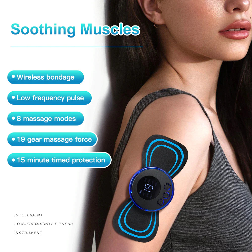 LCD Display EMS Neck Stretcher Electric Massager 8 Mode Cervical Massage Patch Pulse Muscle Stimulator Portable Relief Pain