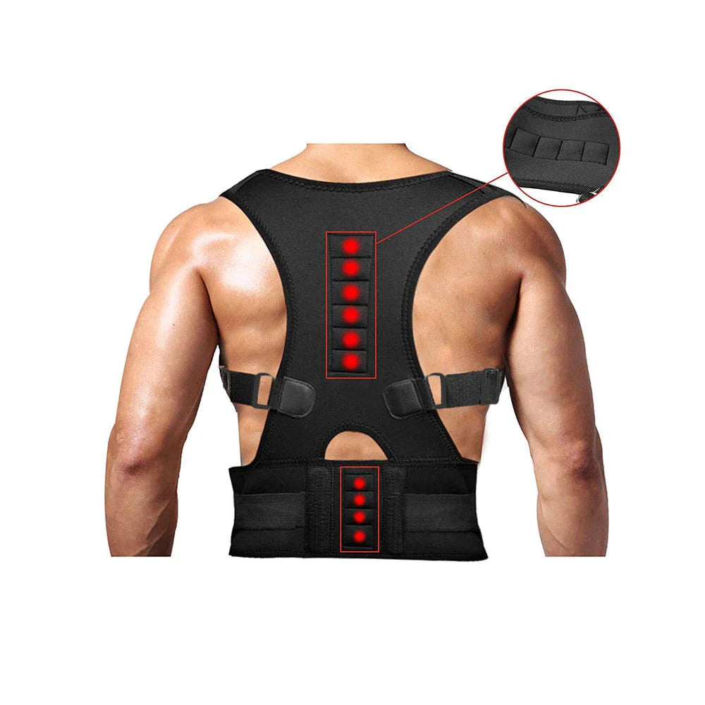 Posture Corrector Support Magnetic Back Shoulder Brace Belt Band for Men Women