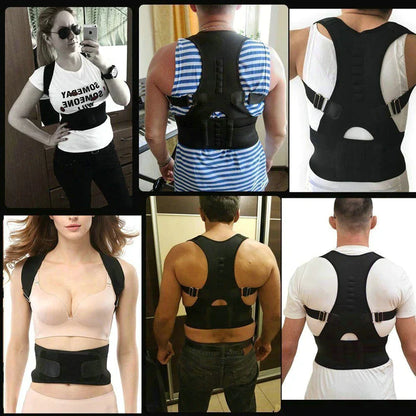 Posture Corrector Support Magnetic Back Shoulder Brace Belt Band for Men Women